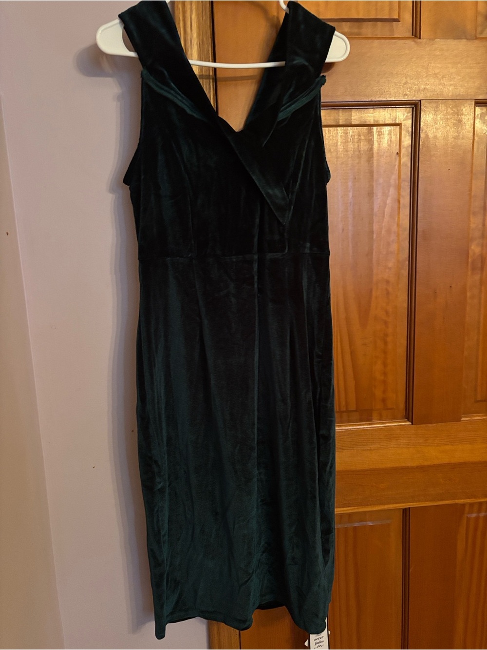 Off Shoulder Dark Green Velvet Bodycon Dress - Picture 5 of 5